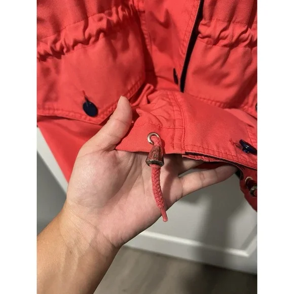 Vintage Mulberry Street Hooded Jacket Red Navy White‎ Size Medium Sailing - Picture 5 of 9